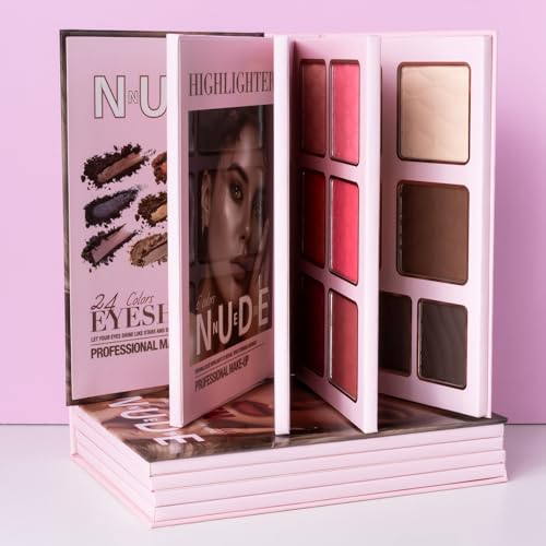 4-Layer Multi - Functional Beauty Book Kit- Style Makeup Palette Ingeniously Combines Eyeshadows, Blushes, Highlighters, Contour Powders In One,Best Choice for A Gift for Women (U137A)