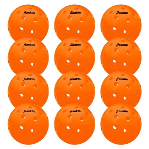 Franklin Sports Outdoor Pickleballs - X-40 Pickleball Balls - USA Pickleball (USAPA) Approved - 3 Pack Outside Pickleballs - Ember - US Open Ball