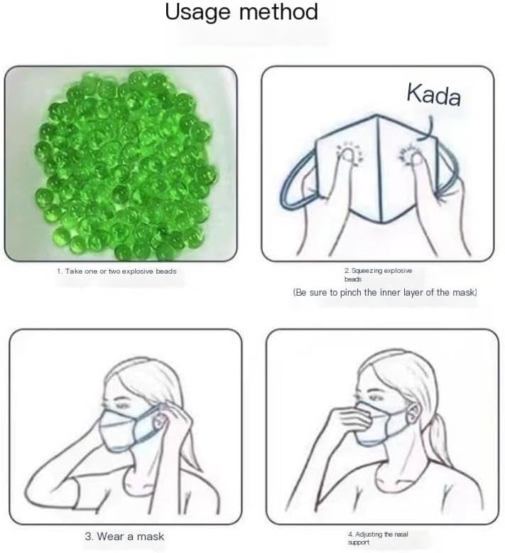 Mint-Infused Air Freshening Beads/Crush Balls -200 Pieces, Blue, for Face Masks and Filtered Spaces， Great for Smell Proof Purses- 200 Minty Balls in a Bag (200)