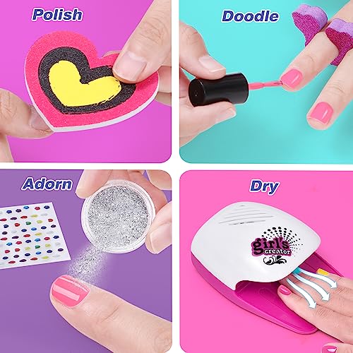 Golray Kid Foot Spa & Nail Kit, Girl Gift for 5 6 7 8-12 Year Old Toys Manicure Pedicure Art Salon, Massage Bubble & Music Foot Soak Tub, Spa Day Sleepover Party Supply Christmas Girl Birthday Gift