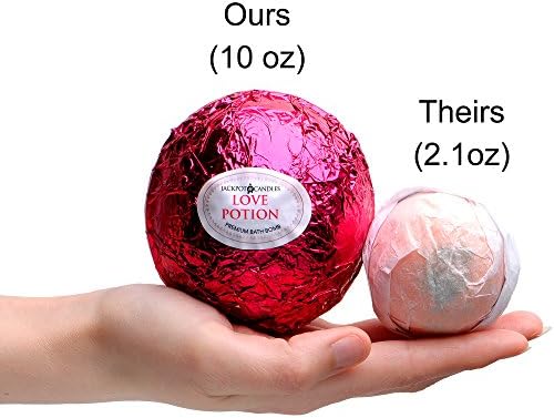 Love Potion Bath Bomb with Necklace Created with Crystal Extra Large 10 oz. Made in USA