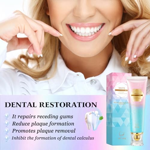 Acssart Radiant Whitening Toothpaste, Niacinamide Whitening Toothpaste, Niacinamide Dazzling Toothpastes White, Teeth Whitenings Toothpastes, Fresh Breath Tooth Paste, Remove Tooth Stains(2pcs