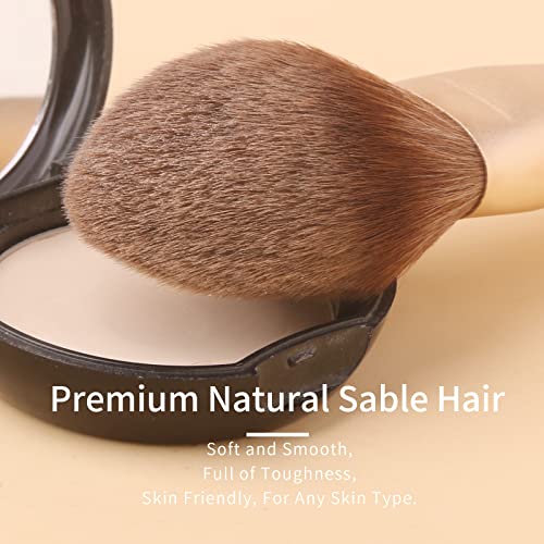 Natural Hair Makeup Brush Set Professional, Sable Makeup Brushes Set with Case, Natural Hair Brushes Makeup Set, Glitter Make up Brushes Set Professional, Natural Makeup Brushes - ORRA, Black