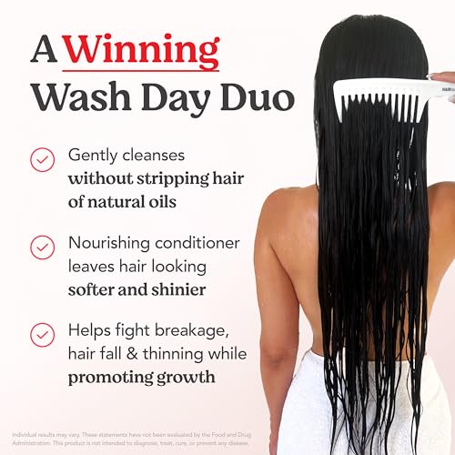 HAIRtamin Shampoo and Conditioner Set - Paraben & Sulfate Free, Volumizing & Moisturizing, Natural Biotin Shampoos and Conditioners, Gentle Moisturizer on Curly & Color Treated Hair