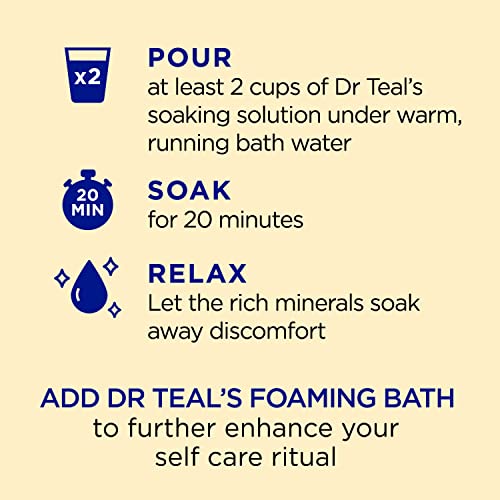 Dr Teal's Pure Epsom Salt, Prebiotic Lemon Balm & Essential Oil, 3 lbs (Pack of 4)