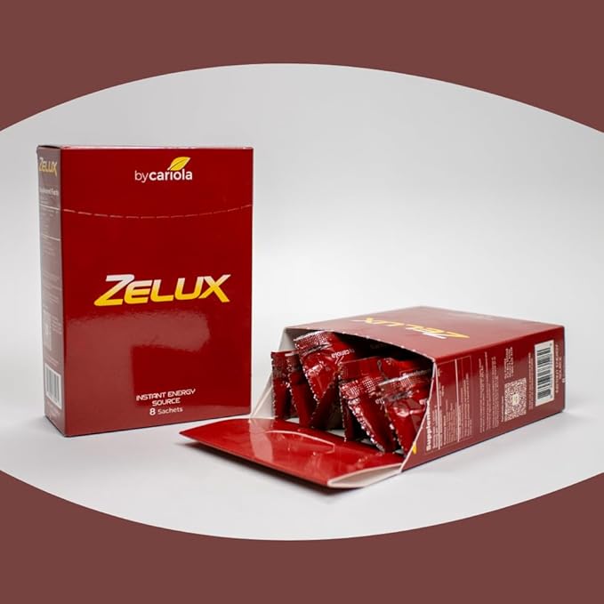 Zelux Supplement Box 8 Sachets - Booster for Vitality & Performance - Natural Stamina - Energy Support - Natural Ingredients Damiana, Tribulus Terrestri, Ginkgo Biloba, Maca, Korean Red Gingseng