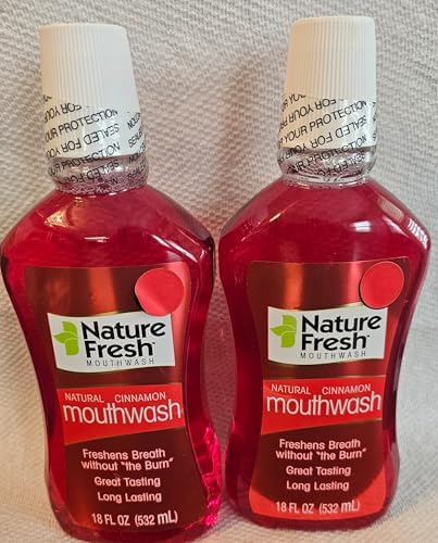 Nature Fresh Natural Cinnamon Mouthwash, 18 Fl Oz, No Burn Formula, 2-Pack