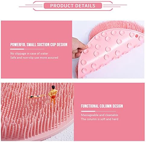 Shower Foot Back Scrubber Massage Pad, 2025 New Shower Foot Scrubber Mat Foot Back Cleaning Pad, Upgrade Shower Foot Scrubber Mat with Non-Slip Suction Cups Back Exfoliating Bath Wash Pad (Blue)