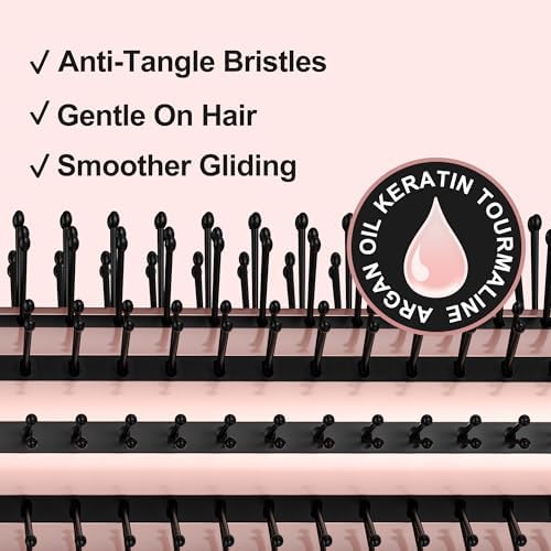 Thermal Brush 5 Adjustable Temps, 1.5 Inch Hot Curling Brush for Big Bouncy Curls, Non-Blowing Heated Round Brush, Ceramic Curling Wand for Medium & Long Hair, Dual Voltage for Travel