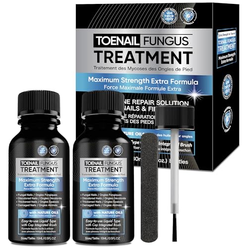 Fungus Treatment for Toenails, Toe Nail Fungus Treatment Extra Strength, Toenail Fungus Treatment, Fast Acting - 2 Packs, Black