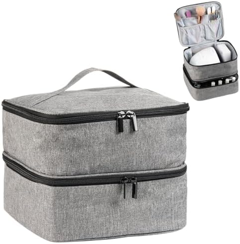 Nail Polish Carrying Case, Portable Nail Polish Organizer Holds 30 Bottles, Nail Polish Holder Case With Removable Sections, Nail Lamp Storage Bag, Storage Organizer for Manicure Set