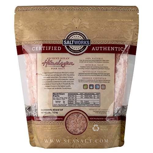 SaltWorks Ancient Ocean Himalayan Pink Salt, Coarse Grain, 5 Pound Bag