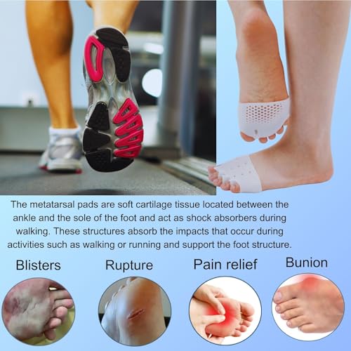 Metatarsal Pads & Toe Spacers (2 Pairs) – Ball of Foot Cushions for Women – Bunion Corrector, Metatarsalgia Relief, Neuroma Support – Soft Breathable Toe Straightener for Morton’s Toe & Foot Pain