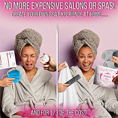 SOO Jelly Pedicure Packs - Pedicure Foot Soak For Feet - Moisturizing Jelly Spa Pedi Soak - Foot Spa Bath Soak For Soaking - Pedicure Foot Gel To Relax Sore Feet (Damascus Rose)