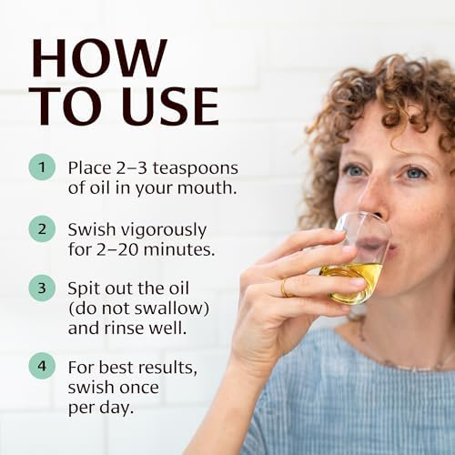 Banyan Botanicals Mint Daily Swish – Organic Ayurvedic Pulling Oil with Coconut Oil – Mouthwash for Fresh Breath and Sparkling Oral Health* – 8 oz – Non GMO Sustainably Sourced Vegan