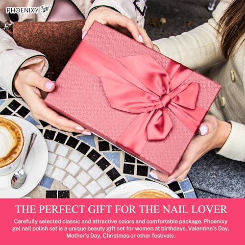 phoenixy 53 Pcs Gel Nail Polish Kit with U V light and Drill, 35 Colours Gel Polish with 5 Pcs Base Top Coat Manicure Starter Nail Polish Set Gifts for Women ST9014