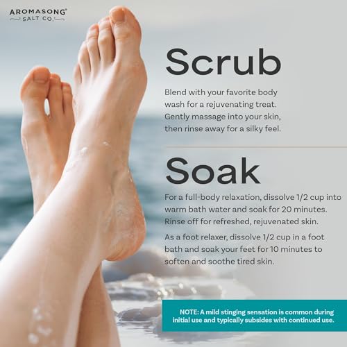 Aromasong Magnesium Flakes for Bath from The Dead Sea- 12 LB Resealable Pack Magnesium Chloride Flakes -Organic Bath Salt Muscle Relaxing Mineral Soak (Packaging May Vary)