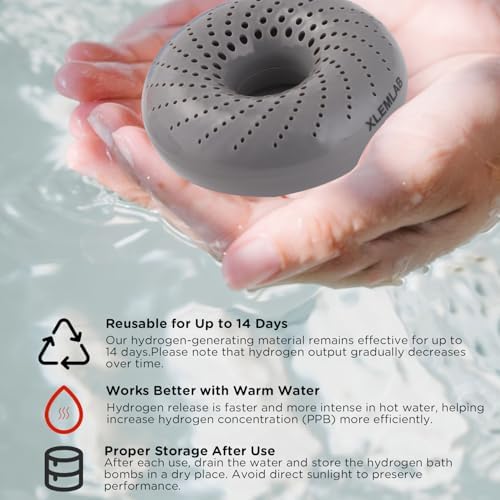 H2 Hydrogen Bath Bombs – Molecular Hydrogen Tablets for Bath,H2 Water Soaks, Relaxing Post-Exercise Routine, Muscle Recovery,Gift for Men, 4 Packs Gray