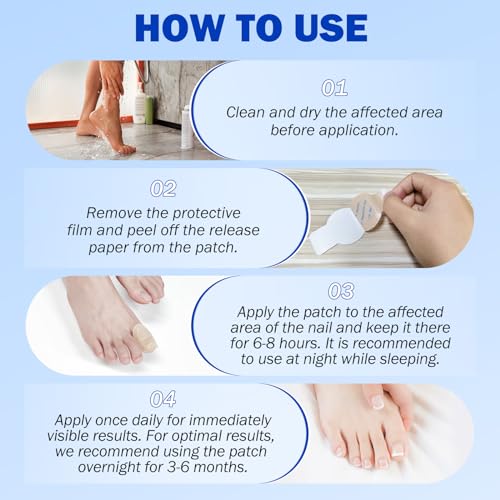 Nail Patches 42 PCS Toenail Treatment Extra Strength 8-Hour Overnight Nail Fast Acting Repair Effortless Hydrogel Nail Care and Repair for Damaged Nails Overnight Renewal for Men and Women