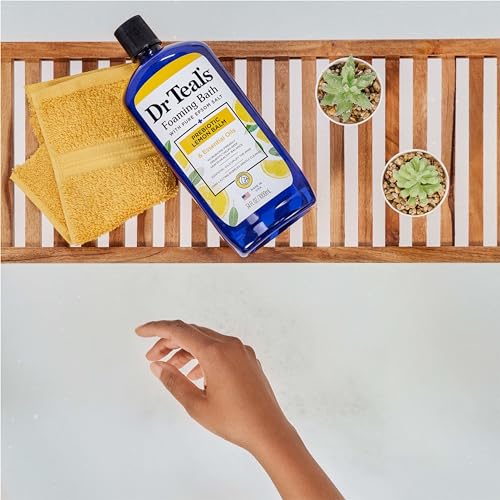Dr Teal's Foaming Bath with Pure Epsom Salt, Prebiotic Lemon Balm & Essential Oils, 34 fl oz (Pack of 4)