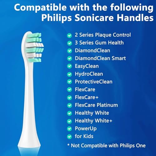 Replacement Toothbrush Heads for Philips Sonicare C2 Replacement Heads 10 Pack Vivena (White, Small)