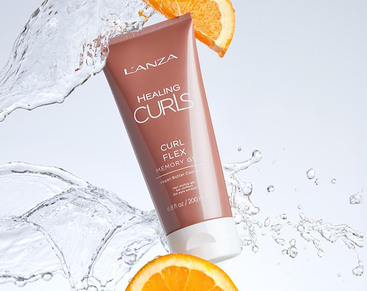 L'ANZA Healing Curls Curl Flex Memory Gel - Curl Gel for Curly Hair - Creates Strong, Long-Lasting and Touchable Hold with Sulphate Free, Paraben Free Formula