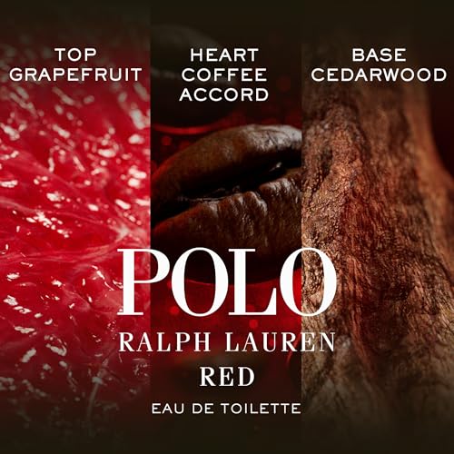 RALPH LAUREN FRAGRANCES Polo Red Eau de Toilette - Men's Cologne Set - Woody & Spicy - With Grapefruit, Saffron, and Redwood - Full Size & Travel Size Fragrance, Aftershave, Hair & Body Wash, and Pouch