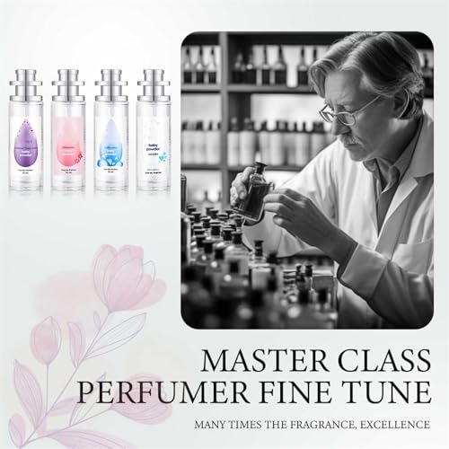 Elyven Baby Powder Perfume, Elyven Perfumes Powder, Fresh and Light Fragrance, For Women, 35ml (Rice Milk+Bedtime+Floral Blossom+Powder Classic)