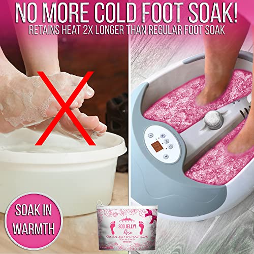 SOO Jelly Pedicure Packs - Pedicure Foot Soak For Feet - Moisturizing Jelly Spa Pedi Soak - Foot Spa Bath Soak For Soaking - Pedicure Foot Gel To Relax Sore Feet (Damascus Rose)