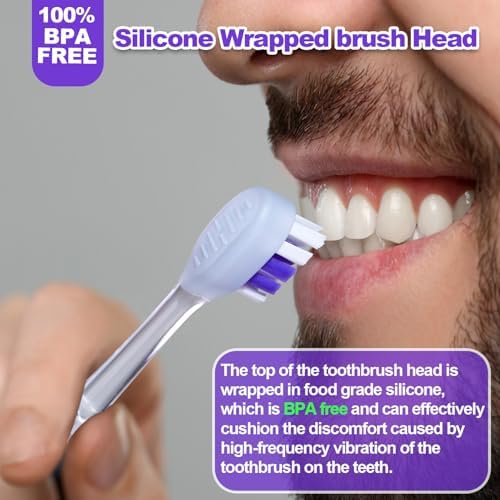 Metal Electric Toothbrush with UV Mode, Vibration and Oscillation Electric Toothbrush for Adults, 6 Brush Heads & Travel Case & Dust Cover, 5 Modes & Built in Timer, One Charge Last 120 Day（Rose）