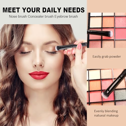 Raffaello Makeup Brushes 15Pcs Makeup Brush Set Premium Synthetic Powder Foundation Contour Blush Concealer Eye Shadow Blending Liner Make Up Brush Kit