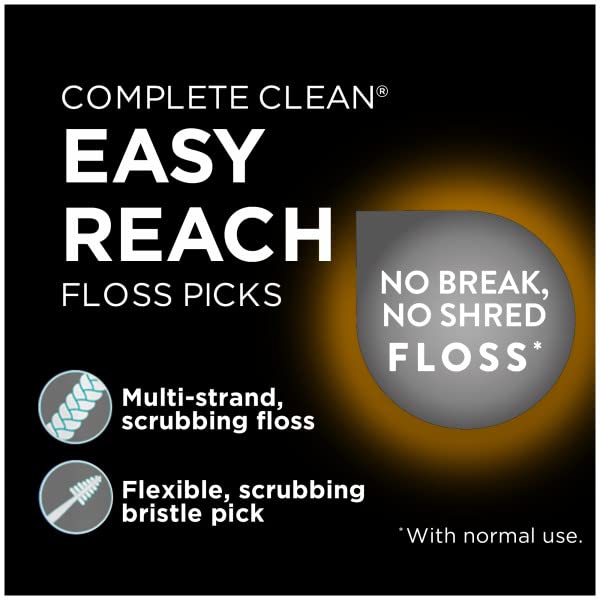 DenTek Complete Clean Easy Reach Floss Picks, Advanced Fluoride Coating, Mouthwash Blast Flavor, 75 ct. (Pack of 4)