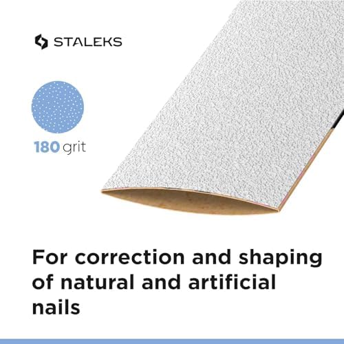 Staleks Pro Disposable White Abrasive Tape papmAm Expert – 180 Grit – 7m Roll in Plastic Case – Glueless Replaceable Abrasive – Professional Nail Shaping – Manicure & Pedicure