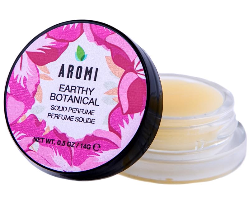 Aromi Solid Perfume | Floral Fragrance, Vegan, Cruelty-free, Travel, Women’s Gift, Apple, Jasmine, Musk Scent, Concentrated, Alcohol-Free (Earthy Botanical)