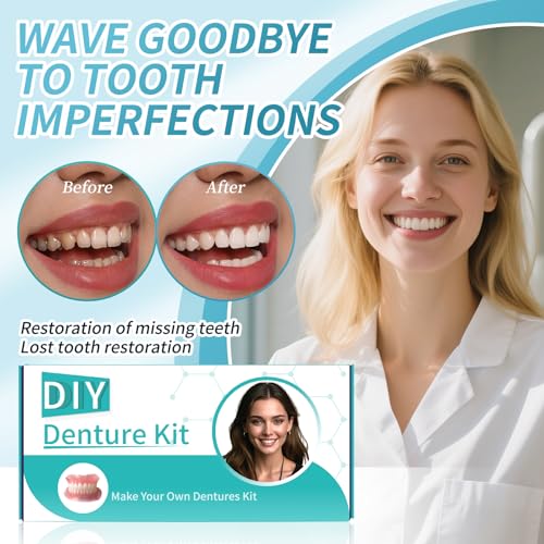 Dentures DIY Kit, Create Your Perfect Smile at Home: DIY Denture Fake Teeth Kit - Easy, Affordable, and Customizable Denture Solution-X05