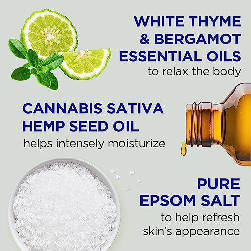Dr Teal's Foaming Bath with Pure Epsom Salt, Cannabis Sativa Hemp Seed Oil, 34 fl oz (Pack of 4)