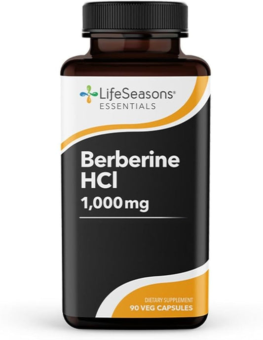 LifeSeasons Berberine - Support for Digestion, Heart & Immune Health - Balances Sugar and Lipid Levels in Blood - 1000 mg per Serving - 90 Capsules