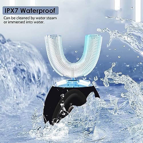 FULYA Ultrasonic Toothbrush with Teeth Whitening Mousse, Automatic Tooth Brush for Adult, 360° Sonic Toothbrushes Waterproof, Rechargeable Electric Ultrasonic Tooth whitening Brush