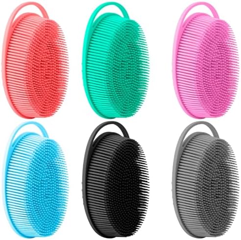 Soft Loofah Silicone Body Scrubbers - 6 Pack Exfoliating Shower Scrubbers for Men & Women