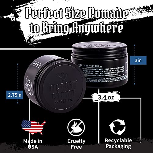 Matte Pomade High Hold & No Shine Hair Styling Wax for Natural & Sophisticated Looks, 3.4 Oz