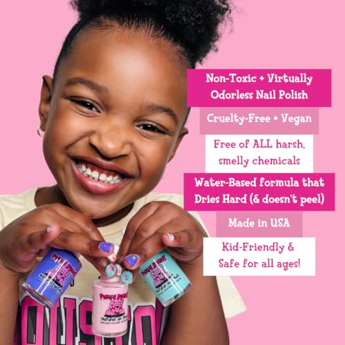 Piggy Paint | 100% Non-Toxic Girls Nail Polish | Safe, Cruelty-free, Vegan, & Scented for Kids | Showstopper Starter Set