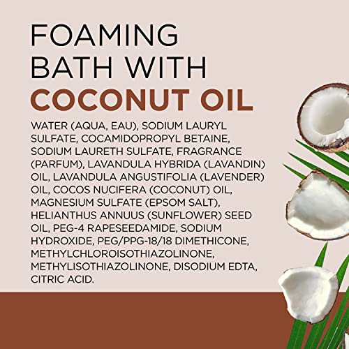 Dr Teal's Foaming Bath with Pure Epsom Salt, Nourish & Protect with Coconut Oil, 34 fl oz (Pack of 4)