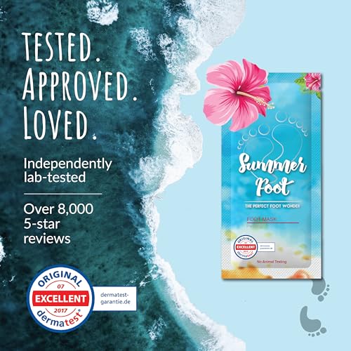 Peeling Mask That Removes Dead Skin - Dermatologically Tested Callus Remover for Dry Cracked Feet - Exfoliating Foot Peel Mask for Baby Soft Feet - 2 Pack with Cucumber & Urea Extracts