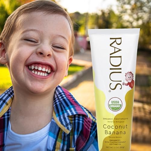 Radius USDA Kids Organic Toothpaste, Coconut Banana, 3 Oz (Pack of 1)