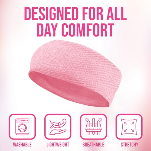 Styla Hair Headbands for Women Stretch Fashion Head Bands 10 Pack Non-Slip Head Wraps Great for Spa, Sports, Yoga, Pilates, Running, Gym Headband, Workouts (Variety)