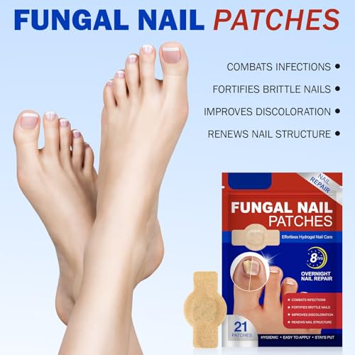 Nail Patches For Toenails & Fingernails – 21Pcs Nail Repair Stickers For Damaged Nails, Ingrown & Discoloration Care, Random (2 pack)