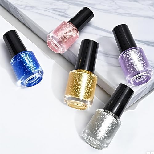 ZENFUN 50 Pack 5 ml Empty Nail Polish Bottles with Brush Cap, Clear Nail Polish Containers with 6 Funnel in Bulk, Glass Refillable Nail Bottles for Nail Art, Samples