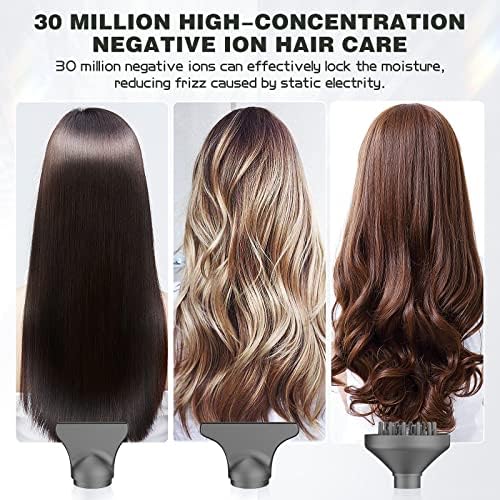 slopehill Professional Ionic Hair Dryer with Diffuser - Lightweight, Compact, Powerful & Fast Salon Blow Dryer with High Speed Brushless Motor for Travel, Women & Men (Ceramic, Black)