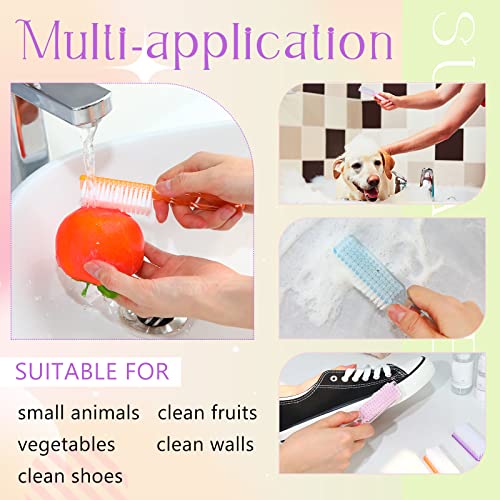 Patelai 30 Pcs Nail Scrubber Brushes Bulk Handle Grip Manicure Brushes for Cleaning Fingernails Pedicure Cleaning Brush for Toes and Fingernail Cleaning(Clear Colors)