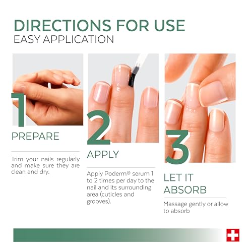 PODERM – 100% NATURAL NAIL REPAIR - Revitalizes Damaged and Split Nails with Hydrating & Exfoliating Formula – Effective Nail care : Also Acts as a Nail Strengthener for Damaged Nails – Swiss Made